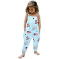 thumbnail image 2 of Splozh 4th of July Toddler Girl Outfit 1T 2T 3T 4T 5T 6T American Flag Overall Pant Romper Strap Baby Fourth of July Jumpsuit,Light Blue,5-6 Years, 2 of 5