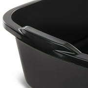 Sterilite 18 Qt. Dishpan, Multi-Purpose Plastic Wash Tub, Kitchen, Sink, Black