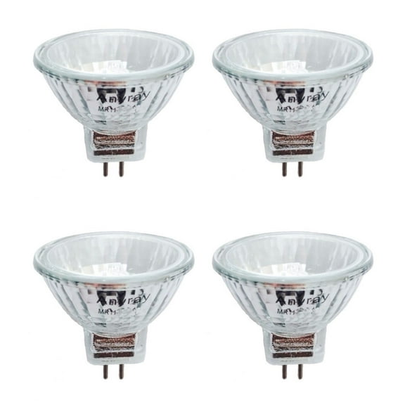 (4-bulb) MR11 12V 20W With Cover Lens 20W Flood Reflector Fiber Optic Christmas Light Bulb 12Volts  20-Watts