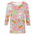 thumbnail image 2 of Easter T Shirt for Women US Sale Clearance 3/4 Sleeve Tunic Top Teens Ladies Happy Easter Day Tshirts Cute Bunny Graphic Print Tee Tops Baggy Crewneck Oversized Rabbit T-Shirts Blouse Size 8-16, 2 of 3