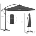 thumbnail image 3 of Cantilever Tilt Offset Patio Umbrella with UV & Water Safe Material & Cross Base, Gray, 3 of 4