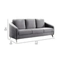 thumbnail image 5 of Benjara Hida 78 Inch Modern Accent Sofa, Diamond Stitching, Gray Velvet Fabric, 5 of 5