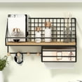 thumbnail image 4 of WHAMVOX White Shelf with Hooks Wall Shelf 40.00X23.00X10.00CM Black, 4 of 8