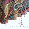 thumbnail image 6 of Blue Ethnic Triangle Pattern Shower Curtain 84"x72" ,Bathroom Decorative Shower Curtains Set with 12 Hooks,Modern Waterproof Washable Shower Curtain, 6 of 6