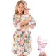 thumbnail image 1 of ECO BABY Juego de bata y manta para mamá y yo | Bata de maternidad y conjunto de bebé a juego para niña, niño | Trabajo de parto y parto hospitalario Camila XX-Large, 1 of 1