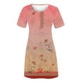thumbnail image 3 of SMihono Robe d'Été pour Femmes 2024 Grande Taille Décontractée Imprimée Manches Courtes Col Rond en Liquidation à Moins de 10!, 3 of 4