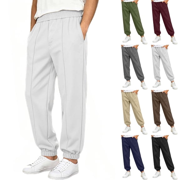 Diufon Boys School Uniform Pants Elastic Waist Straight Leg Loose Pants Dressy Casual Trousers with Pockets