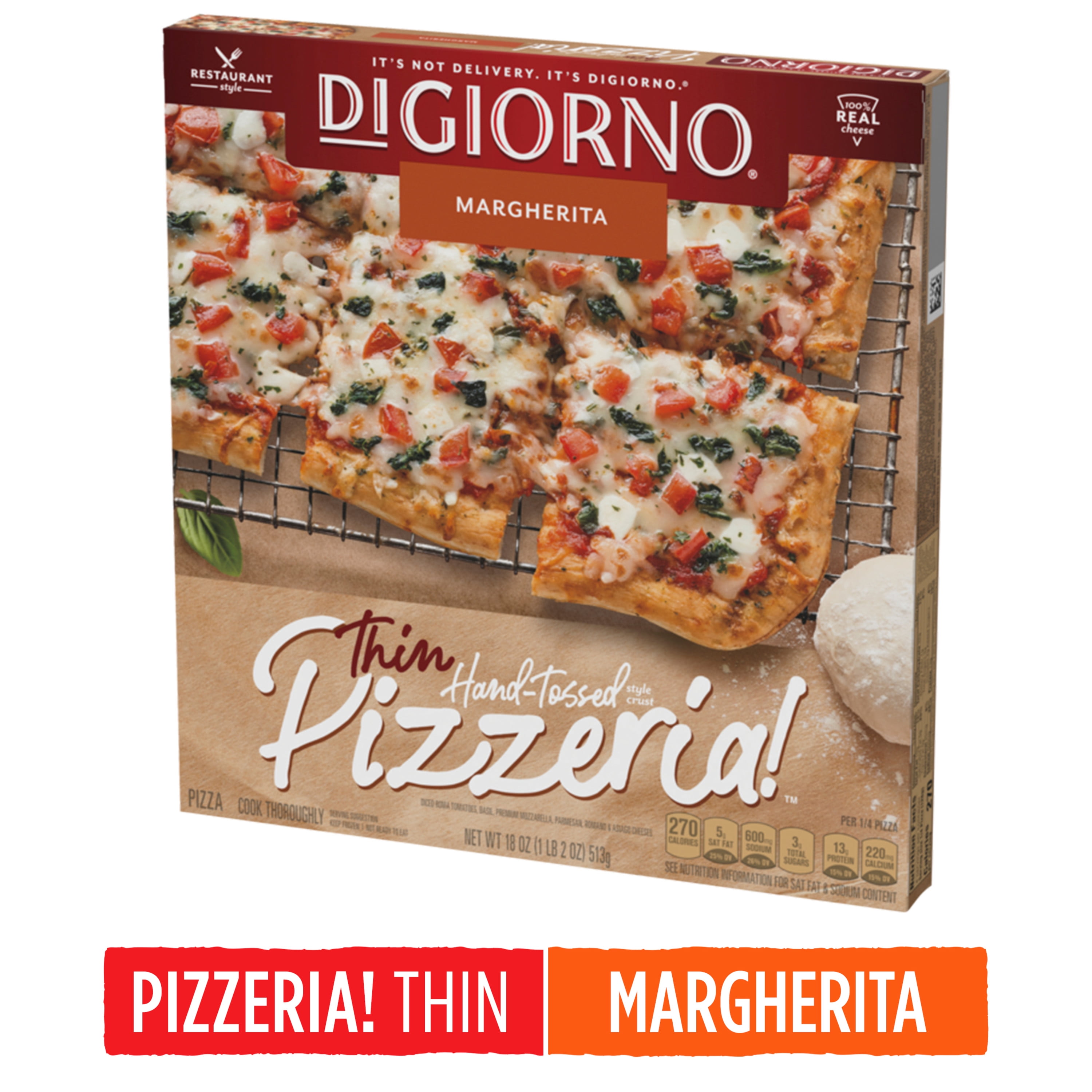DiGiorno Pizzeria! Margherita HandTossed Thin Crust Frozen Pizza, 18