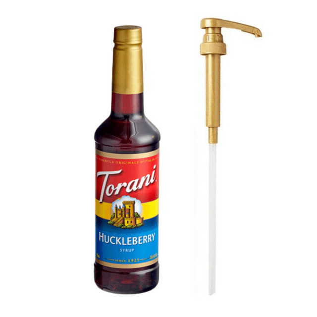 Torani Sirop Aromatisé à la Baie d'Huckle Plastique 750 ml Pompe Doseuse Bonus