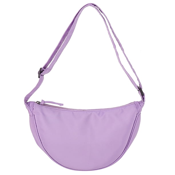 Bolsos de hombro para mujer, bolsos cruzados de nailon de media luna, bolsos de mano para niñas (púrpura) Likrtyny Para Estrenar