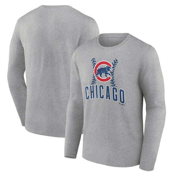 Men's Gray Chicago Cubs Fastball Long Sleeve T-Shirt