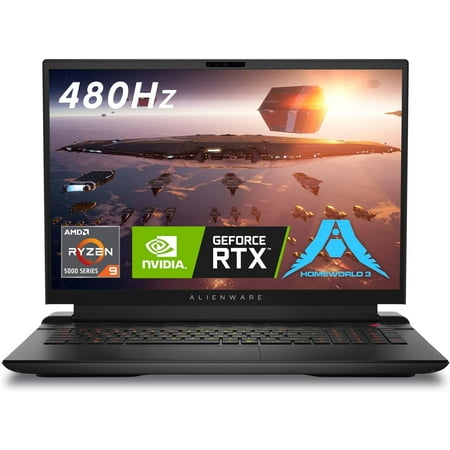 Alienware m18 AMD Gaming Laptop 18-inch FHD+ 1920 x 1200, 480Hz 3ms Display, 1TB SSD, 12-Core Ryzen 9 7845HX (32GB RAM, NVIDIA RTX 4070 GDDR6, Windows 11 Home) Dark Metallic Moon