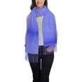 thumbnail image 4 of Écharpe à Franges pour Femmes, Châle Long Texturé Violet, Léger et Chaud, 4 of 6