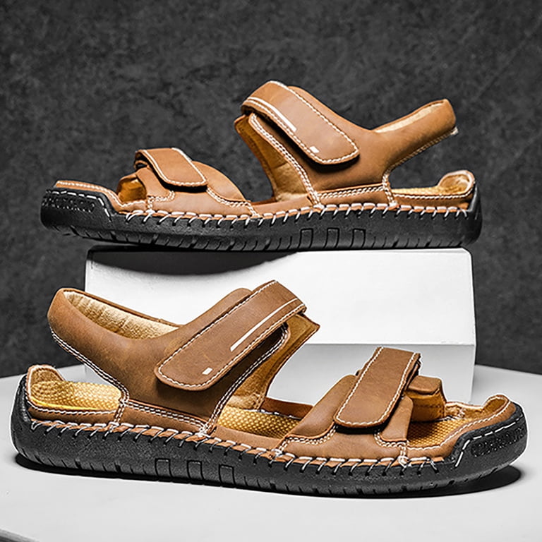 Men\'s Closed Toe Adjustable Leather Sandals Handmade Fisherman Domuza Men main image 3