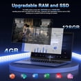 thumbnail image 4 of 15.6" FHD Laptop Computer, Intel Pentium N150 4GB RAM 128GB SSD (Beat i3-1115G4, 4-Core Up to 3.6GHz) with Backlit Keyboard 65W GaN Type-C Fingerprint for Home Student and Business, 4 of 7