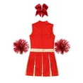 thumbnail image 5 of iixpin Cheer Leader Costume for Girls Sports Dress Outfit 6-16 Years Cheerleading Uniform Performance Dancewear B Red 6, 5 of 6