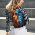 thumbnail image 5 of Fotbe Red And Blue Fire Lion Mochila de Lona con Estampado, Mochila Duradera, Mochila Versátil de Alta Calidad, Mochila Compacta Vintage-Small, 5 of 5