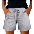 thumbnail image 2 of Womens Shorts JIANLAI Knee Length Casual Wide Leg Drawstring Hiking Work Summer Cargo Shorts with Pockets (S-3XL) Gray, 2 of 9