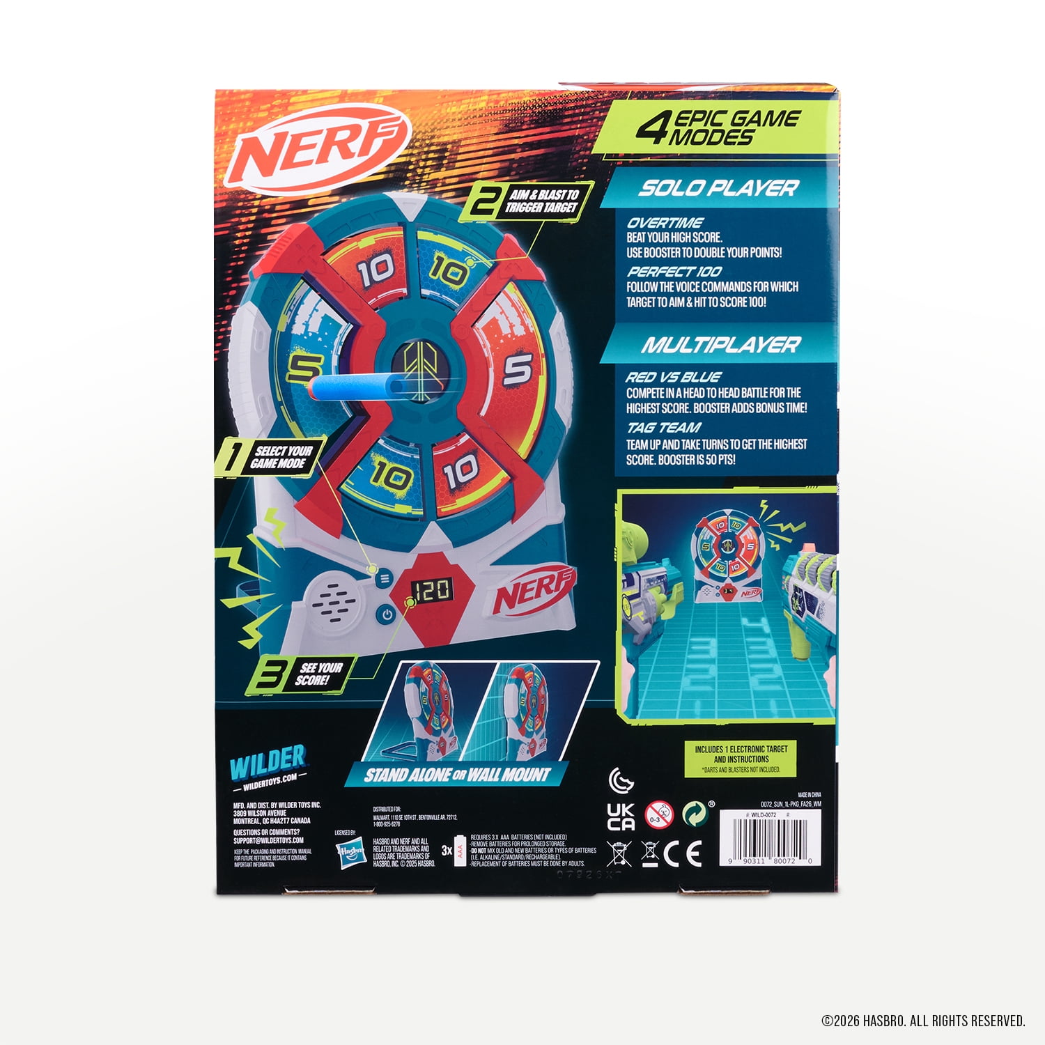 Nerf Elite Strike 'N Score Electronic Target with 4 modes for Foam Dart Blaster Play