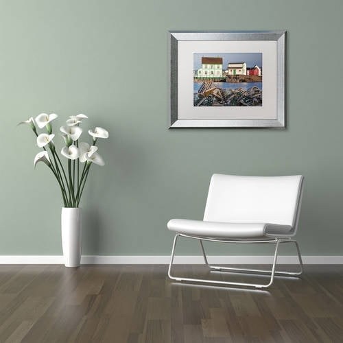 Trademark Fine Art "Lobster Traps" Canvas Art by Michael Blanchette Photography White Matte, Silver Frame