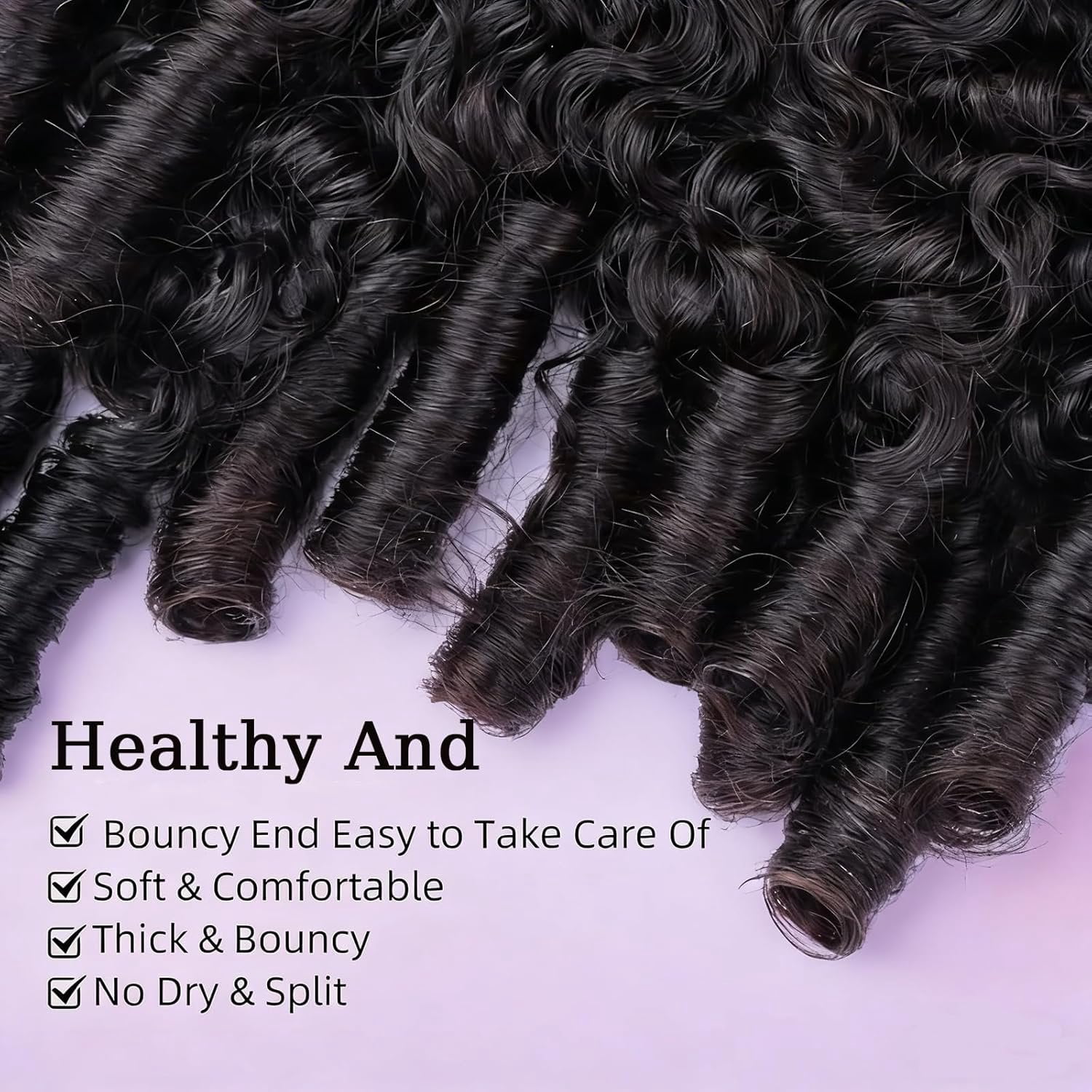 Burmese Curly  Human Hair Water Wave 3C4A Spiral Curly End Quick Weave Hair Bundle in Hair Extension  Black (Burmese Curly  Human Hair, 16 Inch)