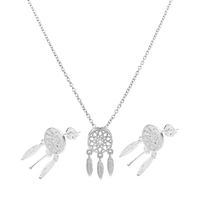 1 Set Dream Catcher Necklace Earrings Set Pretty Pendant Earrings Set for Women