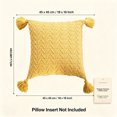 thumbnail image 7 of Boho Throw Pillow Cover 17.72 x 17.72in, Textured Knit Decorative Cushion Cover with Tassel Fringe, Soft Stretch Square Pillowcase with Hidden Zipper for Sofa Couch Bedroom Living Room, 7 of 7