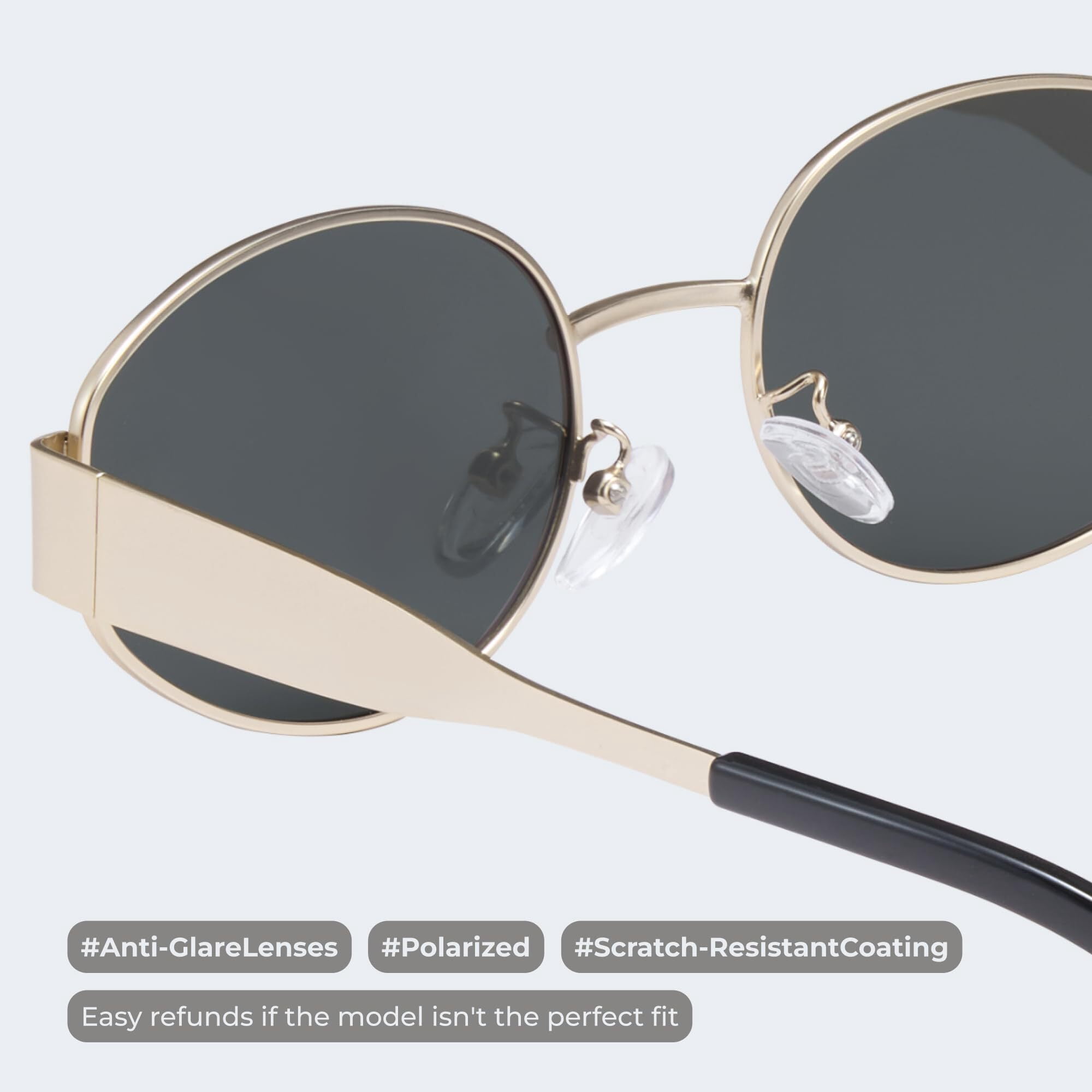 livho Oval Trendy Polarized Sunglasses Women Men, Retro Sun Glasses for Women Men 2025, Vintage Classic UV Protection Shades