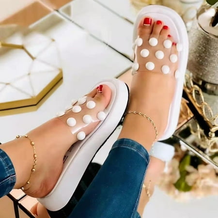 

Alueeu Women s sandals Women Shoes Fashion Sandals Wedge Open Toe Pearl Sandals Summer Casual Fashion Sandals