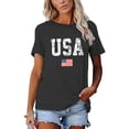 thumbnail image 2 of XCHQRTI USA Flag Shirt Women 4th of July Tee Graphic Short Sleeve Casual Memorial Day T-Shirts, 2 of 7