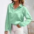 thumbnail image 4 of LIaqionyy Women Satin Silk Shirts Button down Dress Long Sleeve Blouses Casual Business Fall Clothes, 4 of 7