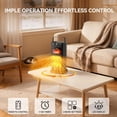 thumbnail image 4 of Space Heaters for Indoor Use, 1500w Portable Electric Heaters for Bedroom, PTC Ceramic Heater with 4 Mode, 12h Timer, 3D Flame Fireplace Heater, Overheat Protection, Safety Heat for Room, Office, 4 of 8