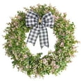 thumbnail image 2 of Christmas Deocrations 15.75 Inch Boxwood Bow Wreath for Front Door Artificial Spring Wreath, Farmhouse Wedding Green Year Round Indoor Outdoor Decor for Christmas Summer St Patricks Day, Plastic, 2 of 4