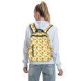 thumbnail image 5 of Yiaed Yellow White Plaid Sunflower Print Lightweight Backpack Travel Backpacks Hiking Daypack for Women Men, 5 of 5