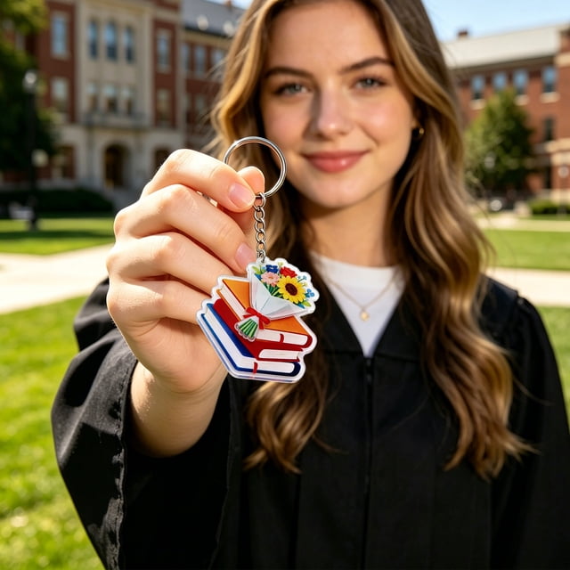 HCBY Graduation Keychain 2026, Acrylic Class of 2026 Keychain, Durable Metal Ring, Memorial Accessory for Graduation Keepsake Gift