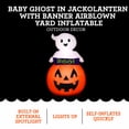 thumbnail image 3 of Baby Ghost in Jack-o'-Lantern with Banner Airblown Yard Inflatable, Multicolor, 3.5', Halloween by Way To Celebrate, 3 of 8