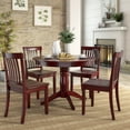thumbnail image 2 of Lexington 5-Piece Wood Dining Set, Round Table and 4 Mission Back Chairs, Berry Red, 2 of 2