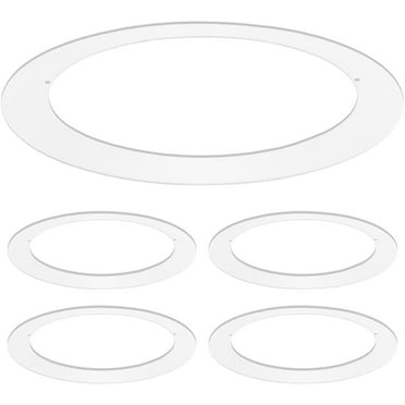 Luxrite 4-Pack White Goof Trim Ring for 5/6 inch Recessed Lights and Ceiling Light Fixtures, Outer Diameter 8 inch, Inner Diameter 6.14 inch