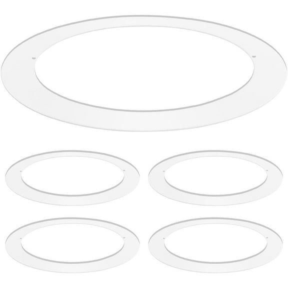 Luxrite 4-Pack White Goof Trim Ring for 5/6 inch Recessed Lights and Ceiling Light Fixtures, Outer Diameter 8 inch, Inner Diameter 6.14 inch
