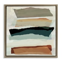 Stupell Industries Southwestern Layered Shapes Abstract Painting Brown Floater Framed Canvas Art Print Wall Art, 25 x 25