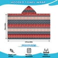 thumbnail image 2 of Red and Blue Christmas Knitted Pattern Hooded Bath Towel，50"x30" for Ages 3 To 12 Kids, Quick Dry Lightweight Soft Microfiber Hood Beach Towel Cover Up for Kids, 2 of 7