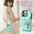 thumbnail image 4 of Decase Zipper Wallet Case for iPhone 14, Crossbody Luxury PU Leather Shockproof Adjustable & Detachable Shoulder Strap with Card Slot Phone Case Cover, mint, 4 of 8