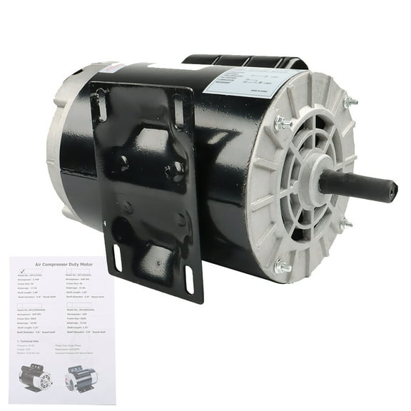 Handdo Electric Motor 3.7HP 3450RPM Compressor Duty 56 Frame 1 Phase 5/8" Shaft 230 NEW