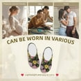 thumbnail image 7 of Daiia Colorful Roses Print Women’s Fuzzy Slippers Memory Foam Lightweight House Shoes Cozy Loafer Flannel House Shoes-35/36, 7 of 7