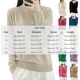 thumbnail image 3 of FDGIU Women's V Neck Cable Knit Sweater, Rib Hem Long Sleeve Loose Fit Pullover Tops Casual Knit Blouses, 3 of 7