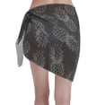 thumbnail image 2 of Geaub White Pineapples Women's Short Wrap Skirt, Beach Sun Protection Shawl, Swimsuit Bra, Swimwear Tunic, 2 of 7