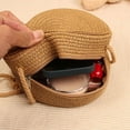 thumbnail image 5 of Shoulder Bags Handbag Knit Women Girl Rattan Woven Straw Bag Summer Beach Bag Straw Handbag PINK, 5 of 8