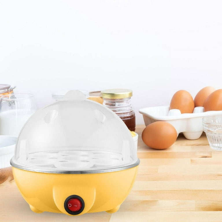 Electric Egg Boilers Cooking Supplies Multifunctional Auto Shut Off Kitchen  Utensil Visible Portable Egg Cooker for Dormitory Breakfast Tier Yellow