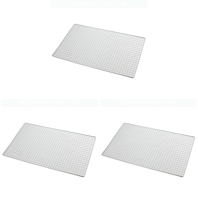 YWIYIUD 3PCS 17.71x11.81inch Durable Wire Mesh Outdoor Barbecue Rack Cooking Replacement Net Barbecue Mesh Mat for Outdoor Barbeque Oven and Dishwasher Suitable for Home and Camping