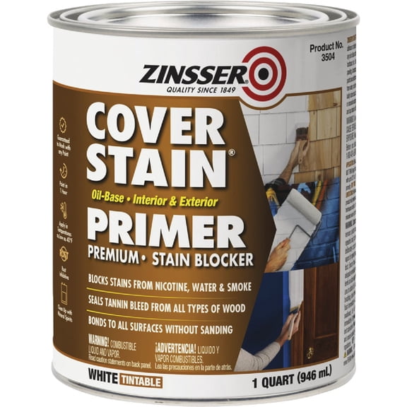 Rust-Oleum 3504 Zinsser Cover Stain Oil Based Primer, White, 6 Can of Paint